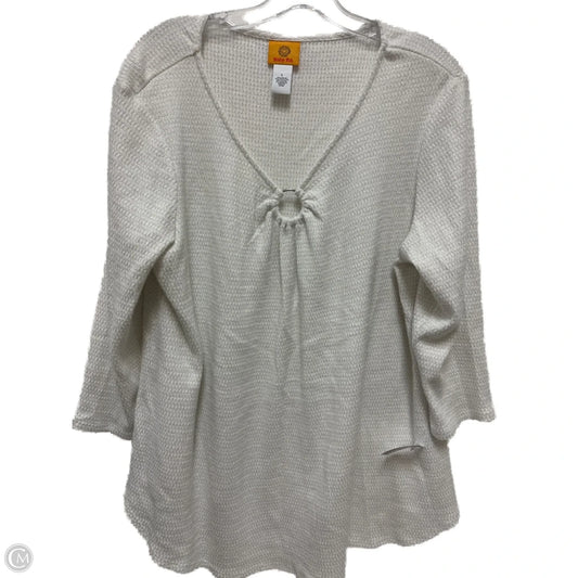 Top Long Sleeve By Ruby Rd In White, Size: L