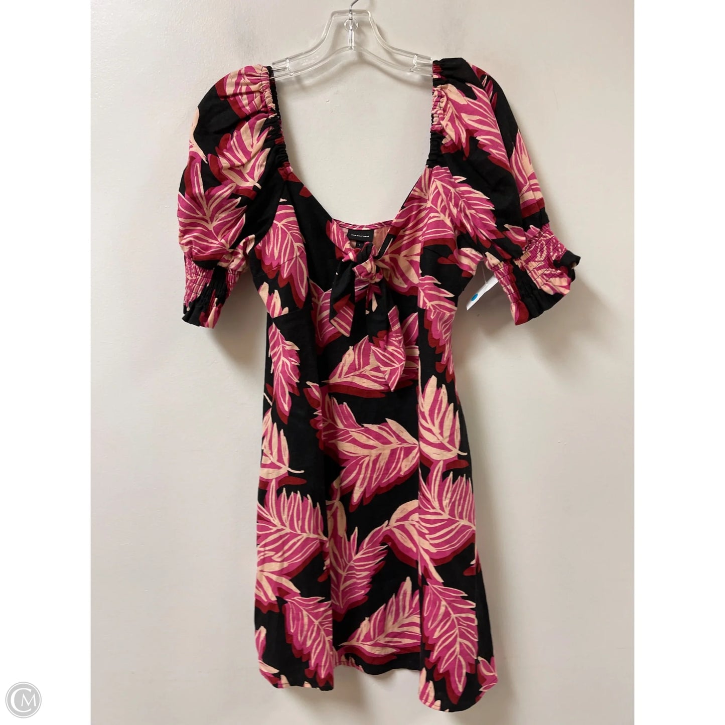 Dress Casual Midi By Who What Wear In Black & Pink, Size: S