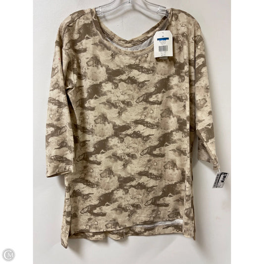 Top Long Sleeve By Wonderly In Brown & Cream, Size: M