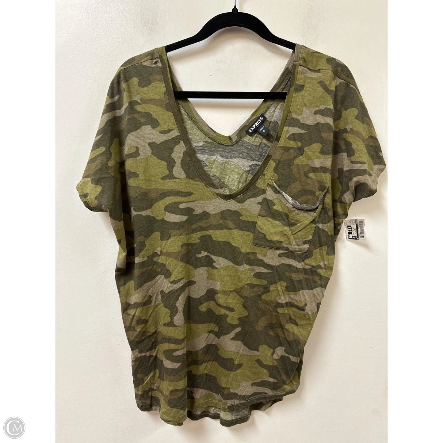 Top Short Sleeve By Express In Camouflage Print, Size: S