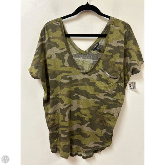 Top Short Sleeve By Express In Camouflage Print, Size: S