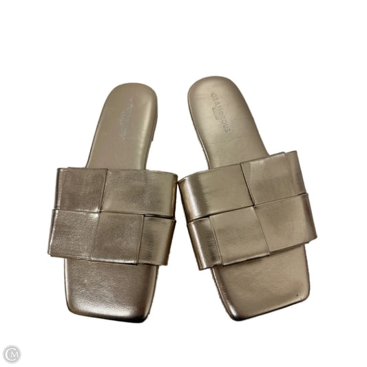 Sandals Flats By Glamorous In Gold, Size: 9
