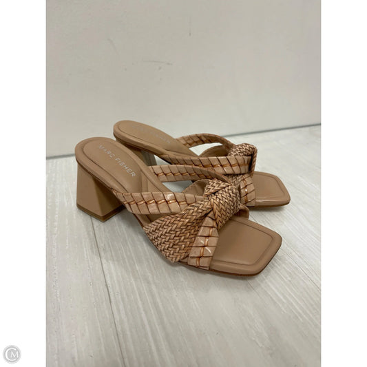 Sandals Heels Block By Marc Fisher In Cream, Size: 6