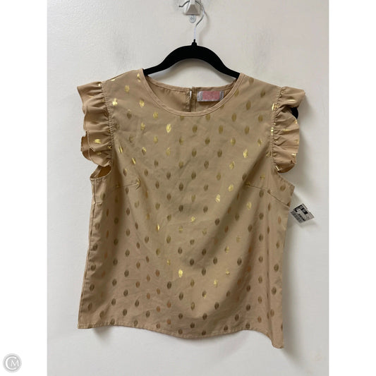 Top Short Sleeve By Clothes Mentor In Tan, Size: M