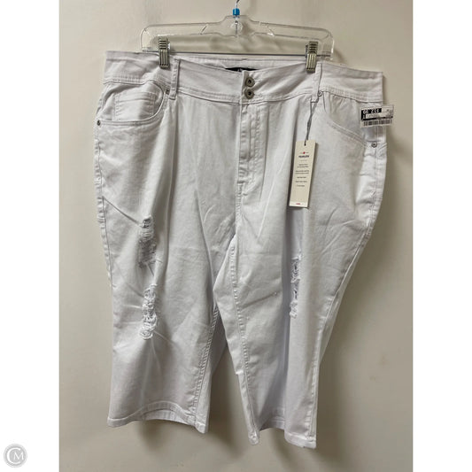 Capris By Ashley Stewart In White, Size: 22