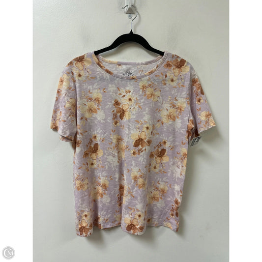 Top Short Sleeve By Como Vintage In Purple, Size: L