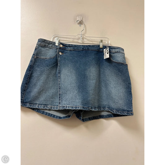 Skirt Midi By Celebrity Pink In Blue Denim, Size: 20