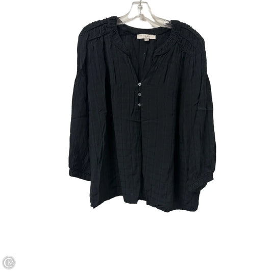Top Long Sleeve By Loft In Black, Size: Xl