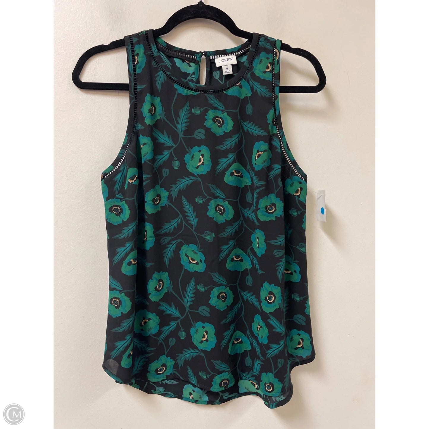 Top Sleeveless By J. Crew In Black & Green, Size: M