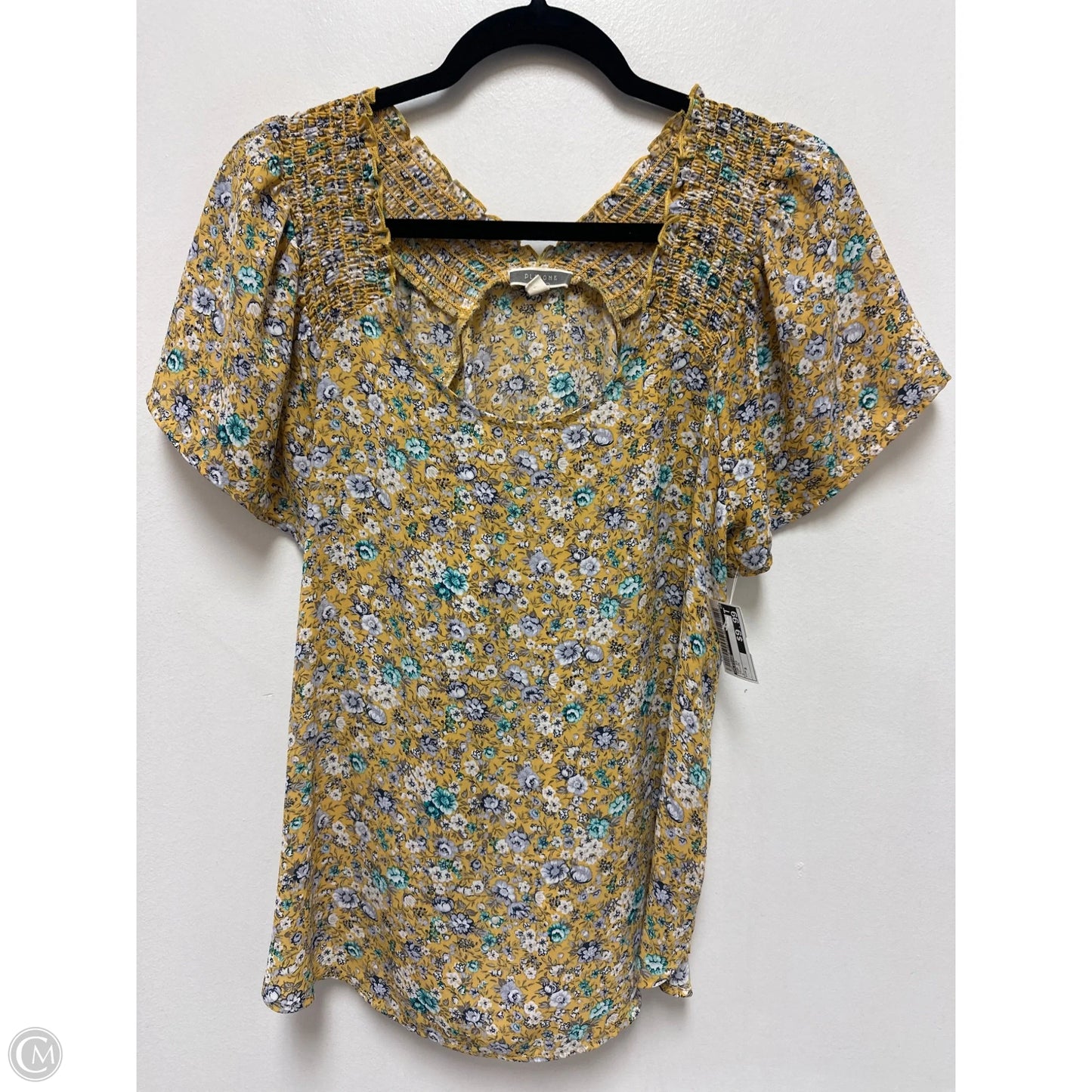Top Short Sleeve By Pleione In Yellow, Size: S