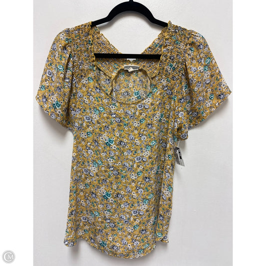Top Short Sleeve By Pleione In Yellow, Size: S