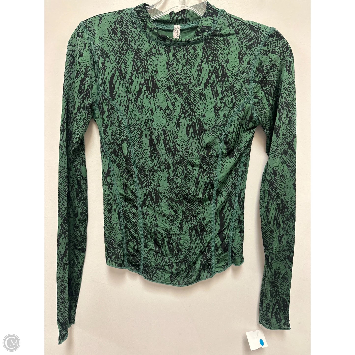 Top Long Sleeve By Free People In Black & Green, Size: S