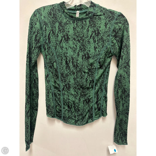 Top Long Sleeve By Free People In Black & Green, Size: S