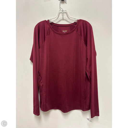 Athletic Top Long Sleeve Collar By Tek Gear In Red, Size: L