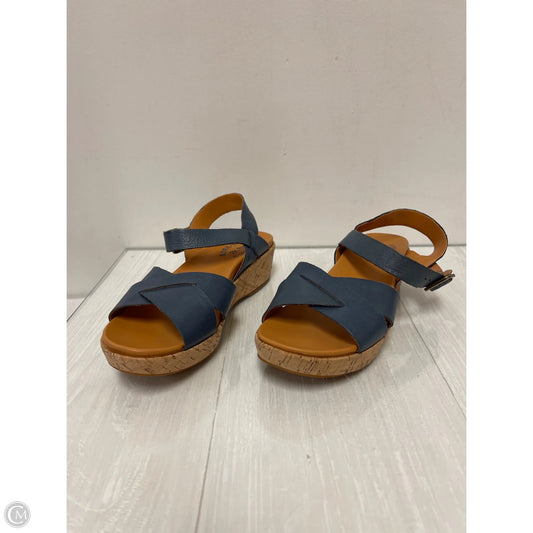 Sandals Heels Wedge By Kork Ease In Blue, Size: 7