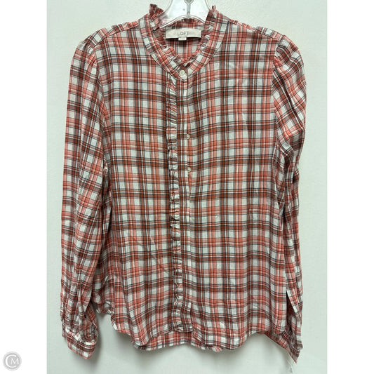 Blouse Long Sleeve By Loft In Orange, Size: M