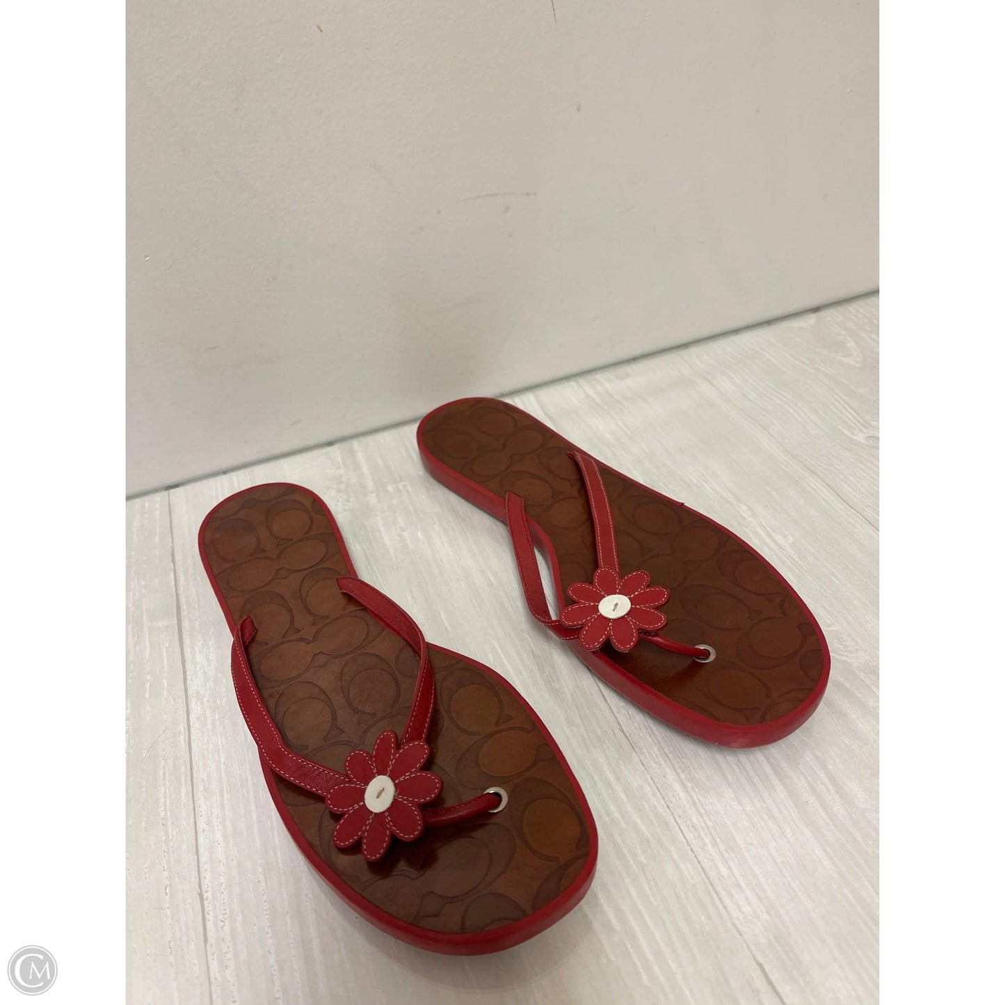Sandals Designer By Coach In Red, Size: 10