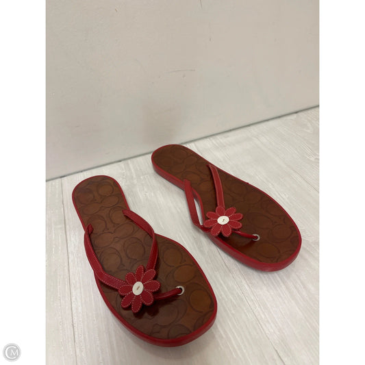 Sandals Designer By Coach In Red, Size: 10