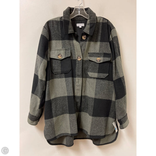 Jacket Shirt By West Bound In Black & Green, Size: L