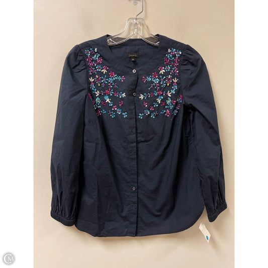 Blouse Long Sleeve By Talbots In Navy, Size: Xs