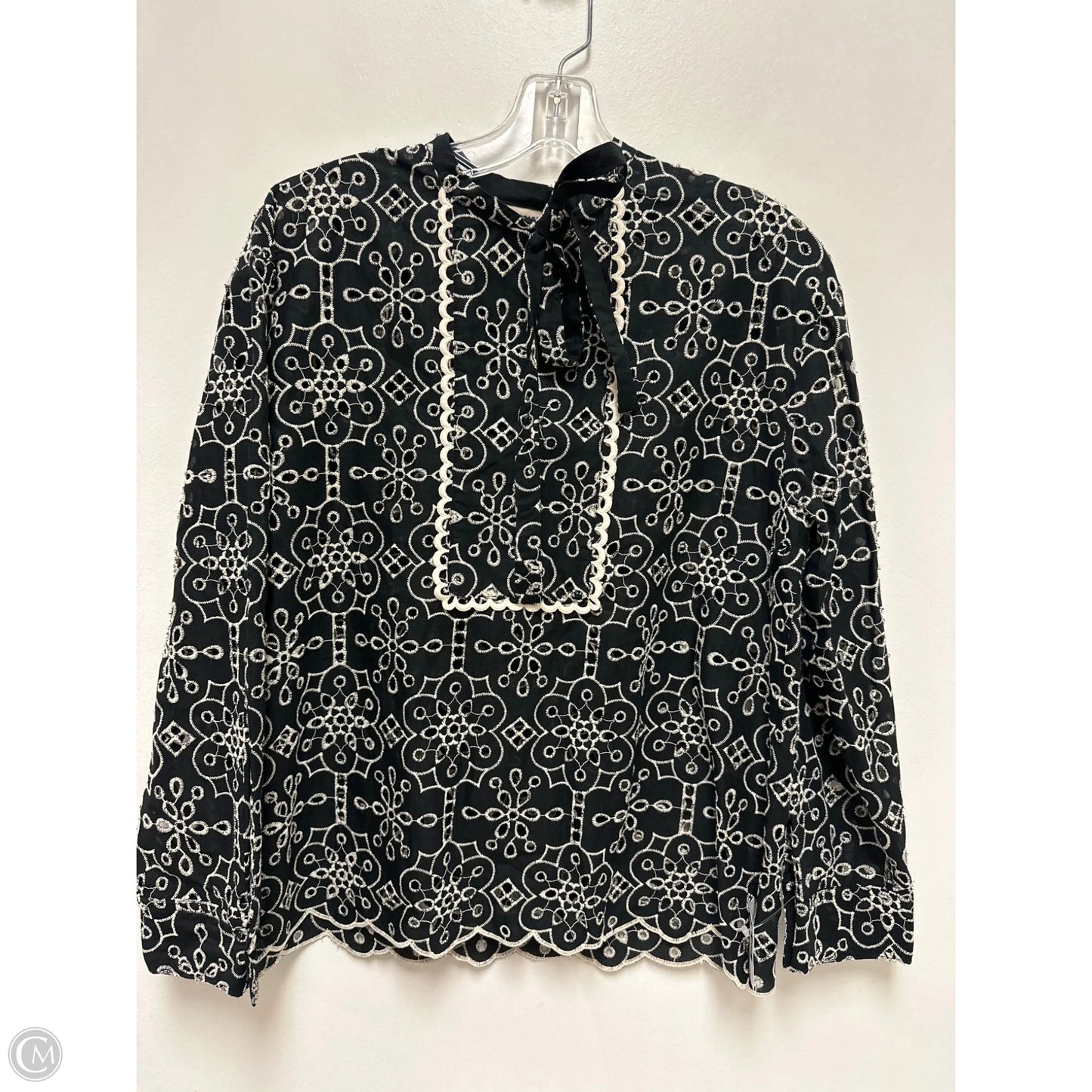Top Long Sleeve By Baum Und Pferdgarten In Black & Cream, Size: S