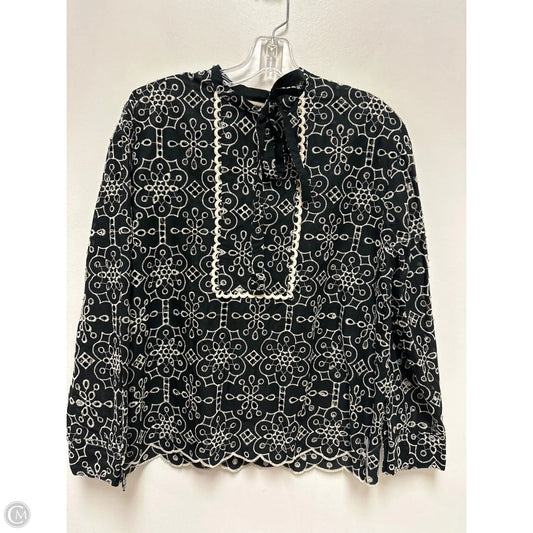 Top Long Sleeve By Baum Und Pferdgarten In Black & Cream, Size: S