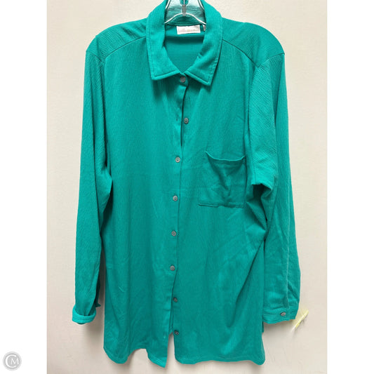 Blouse Long Sleeve By Belle By Kim Gravel In Green, Size: L