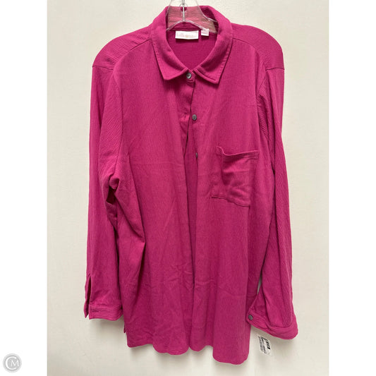 Blouse Long Sleeve By Belle By Kim Gravel In Pink, Size: L