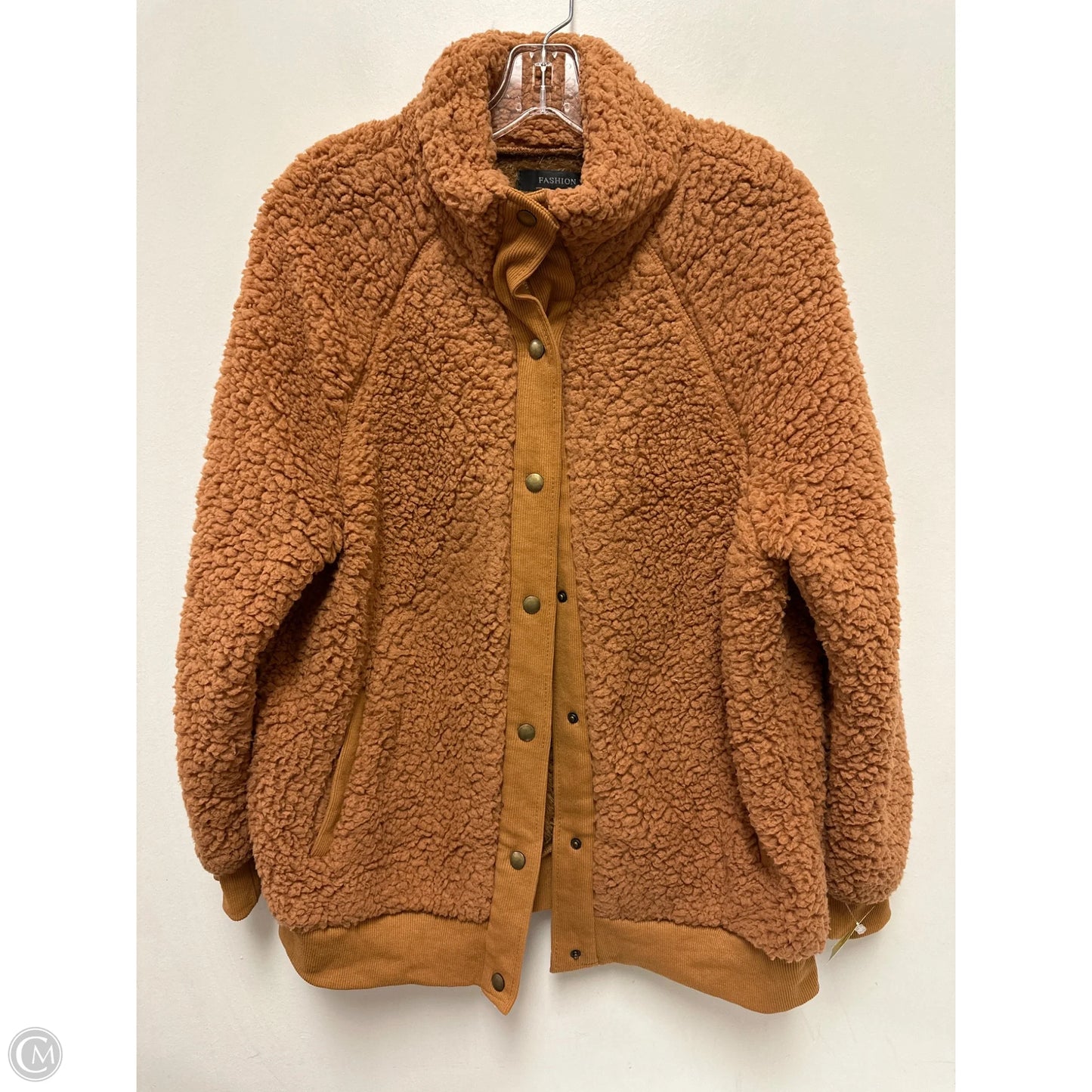 Jacket Faux Fur & Sherpa By Clothes Mentor In Brown, Size: L