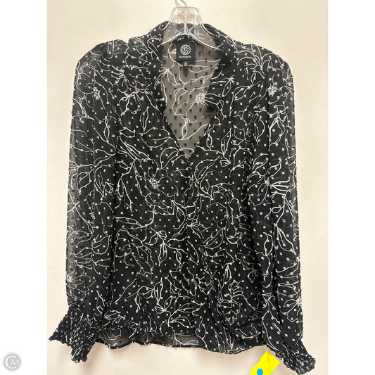 Top Long Sleeve By Bobeau In Black, Size: M