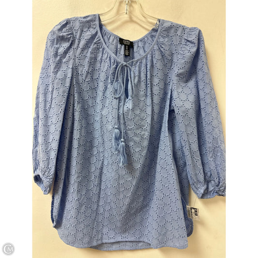 Top Long Sleeve By Jones New York In Blue, Size: S