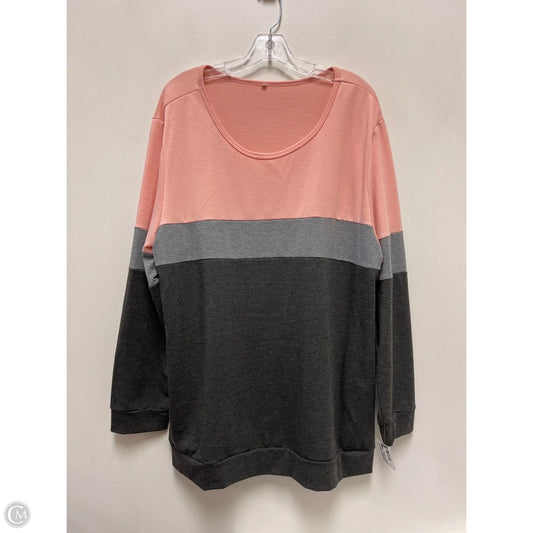 Sweater By Clothes Mentor In Grey & Pink, Size: 1x
