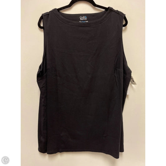 Top Sleeveless By Croft And Barrow In Black, Size: 2x