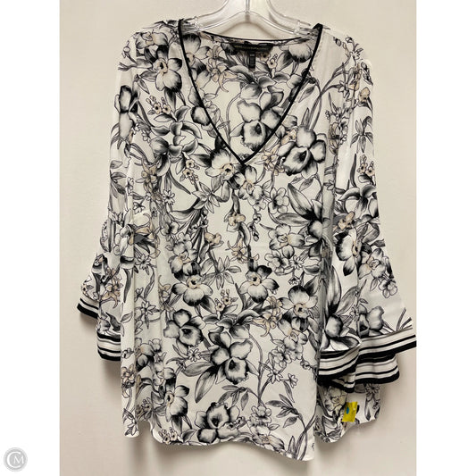 Top Short Sleeve By White House Black Market In Floral Print, Size: 2x