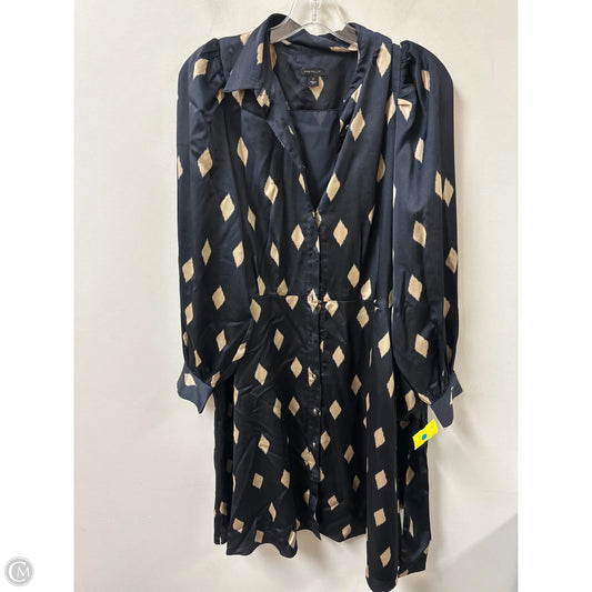 Dress Casual Midi By Ann Taylor In Blue & Cream, Size: L