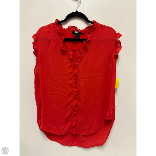 Top Sleeveless By Dkny In Red, Size: M