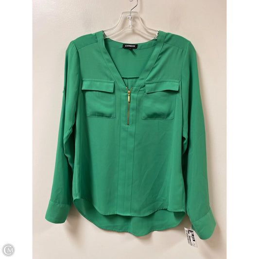 Top Long Sleeve By Express In Green, Size: Xs