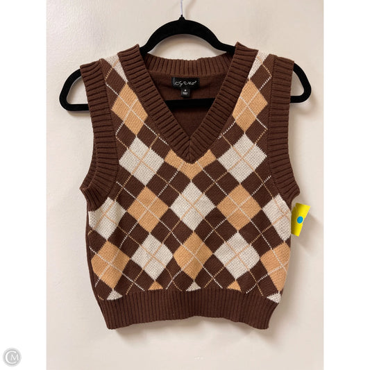Vest Sweater By Say What In Brown, Size: M