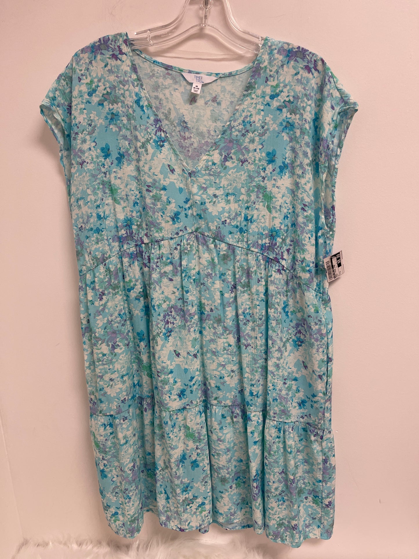 Blue Dress Casual Short Time And Tru, Size M