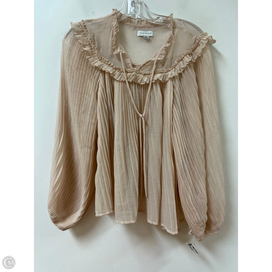Top Long Sleeve By Top Shop In Pink, Size: S