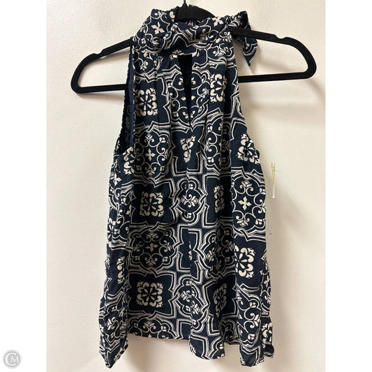 Top Sleeveless By Ann Taylor In Blue & White, Size: Sp