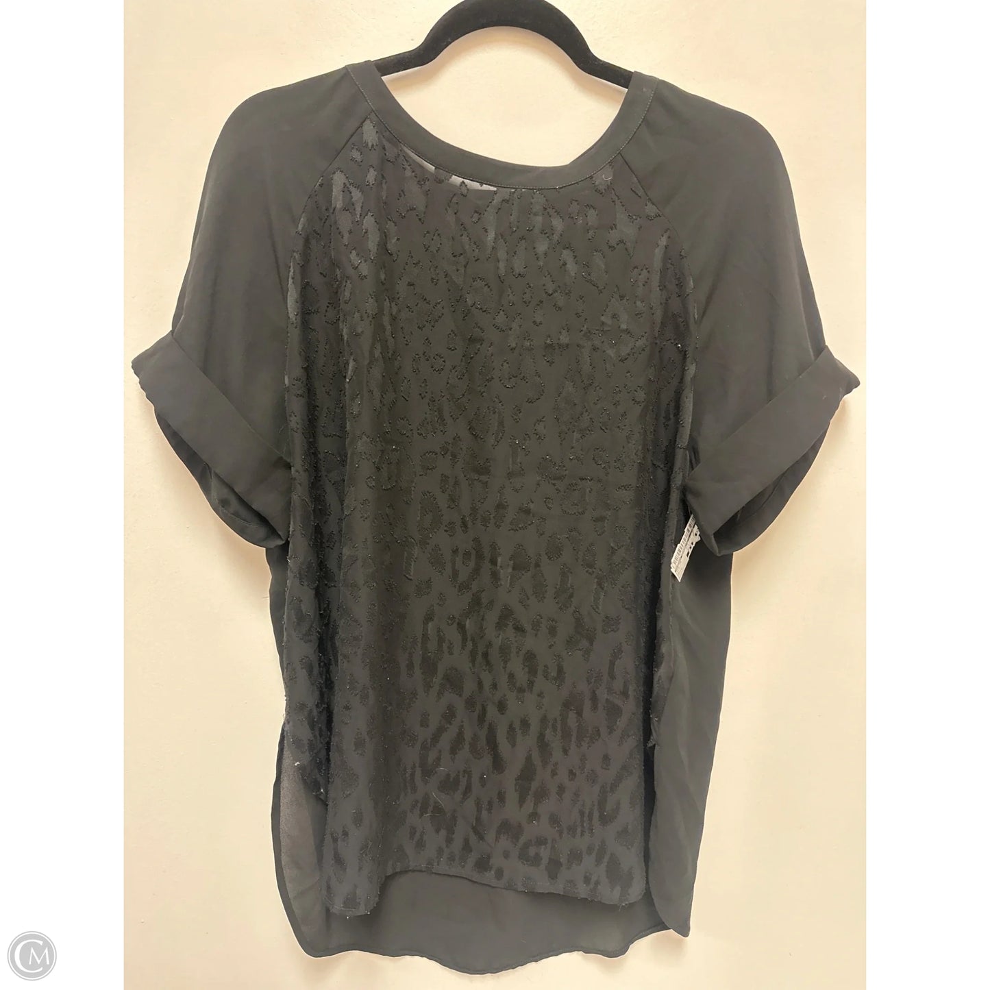 Top Short Sleeve By Banana Republic In Black, Size: L