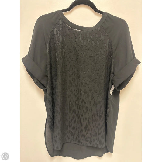 Top Short Sleeve By Banana Republic In Black, Size: L
