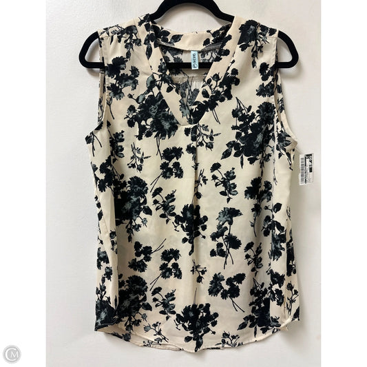 Top Sleeveless By Clothes Mentor In Black & Cream, Size: L