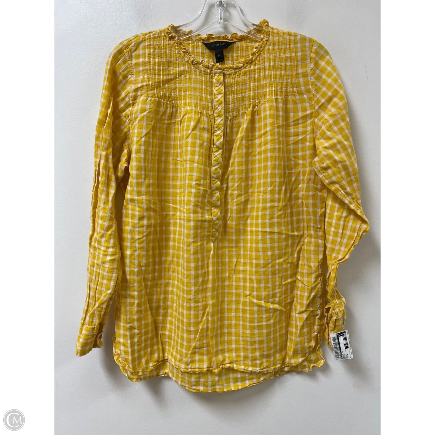 Blouse Long Sleeve By J. Crew In Yellow, Size: M