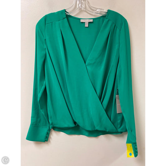 Blouse Long Sleeve By Chelsea 28 In Green, Size: S