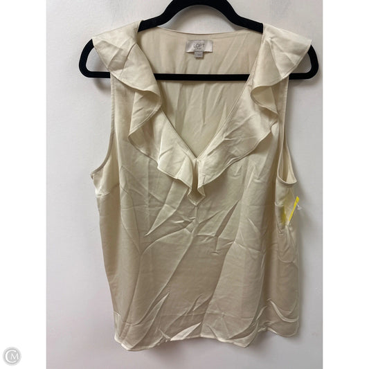 Top Sleeveless By Loft In Cream, Size: L