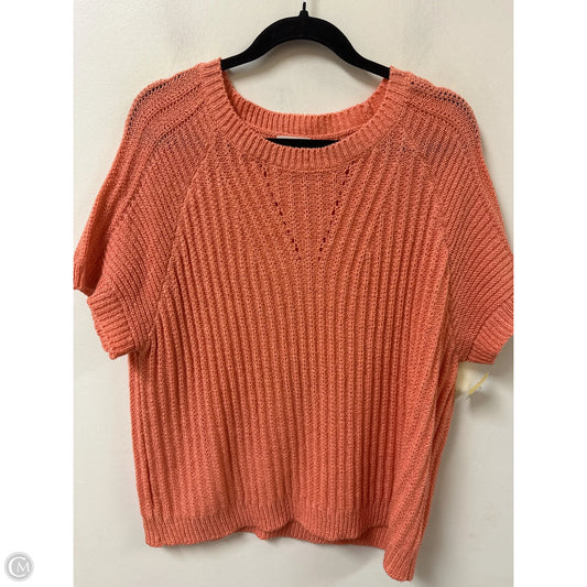 Top Short Sleeve By Bibi In Orange, Size: L