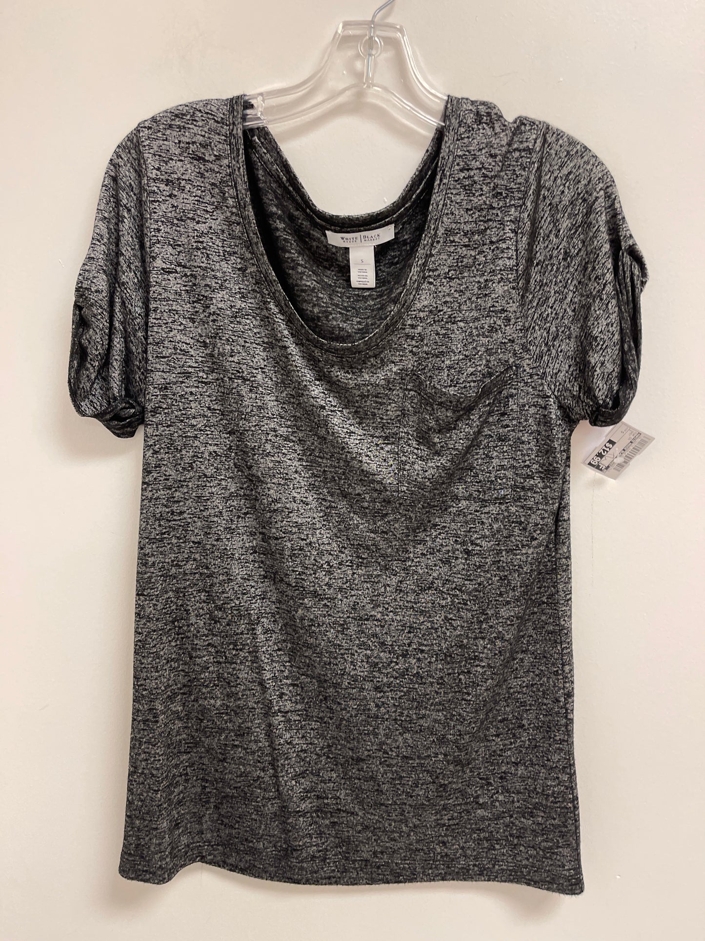 Grey Top Short Sleeve White House Black Market, Size S