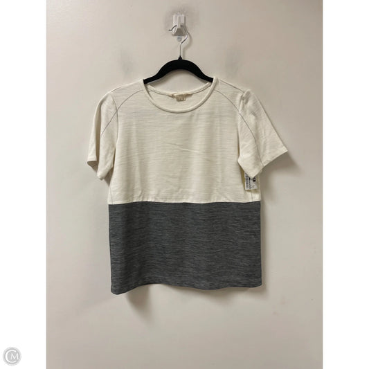 Top Short Sleeve By Anthropologie In Grey & White, Size: S